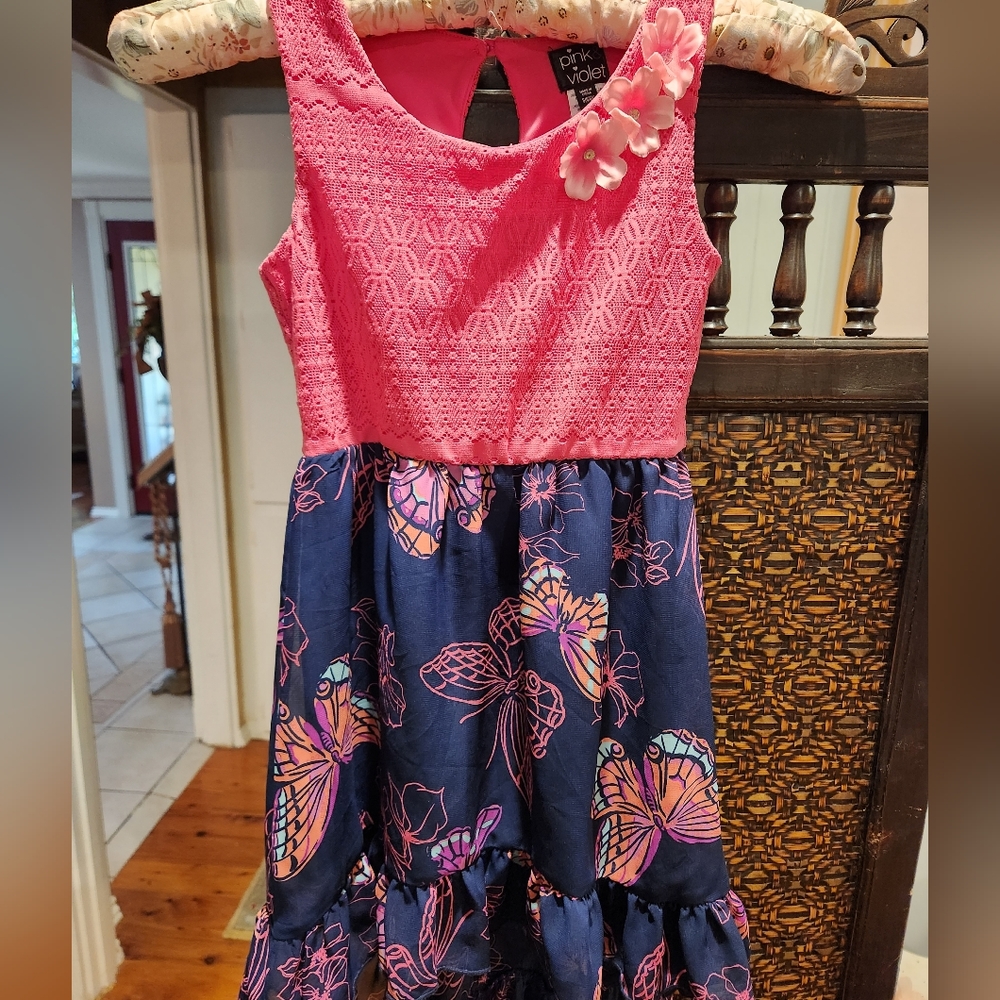 Pink violet little girls summer dress!
